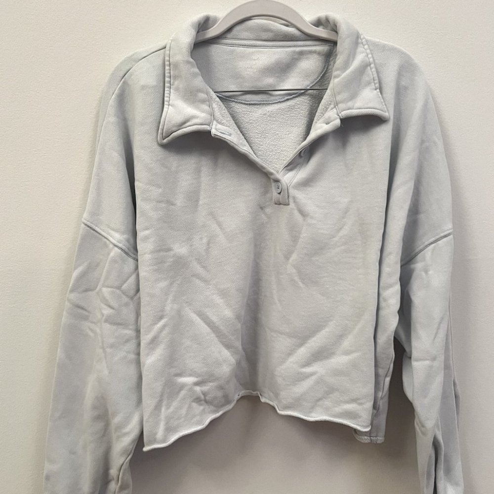 Aerie Collared Cropped Swaetshirt